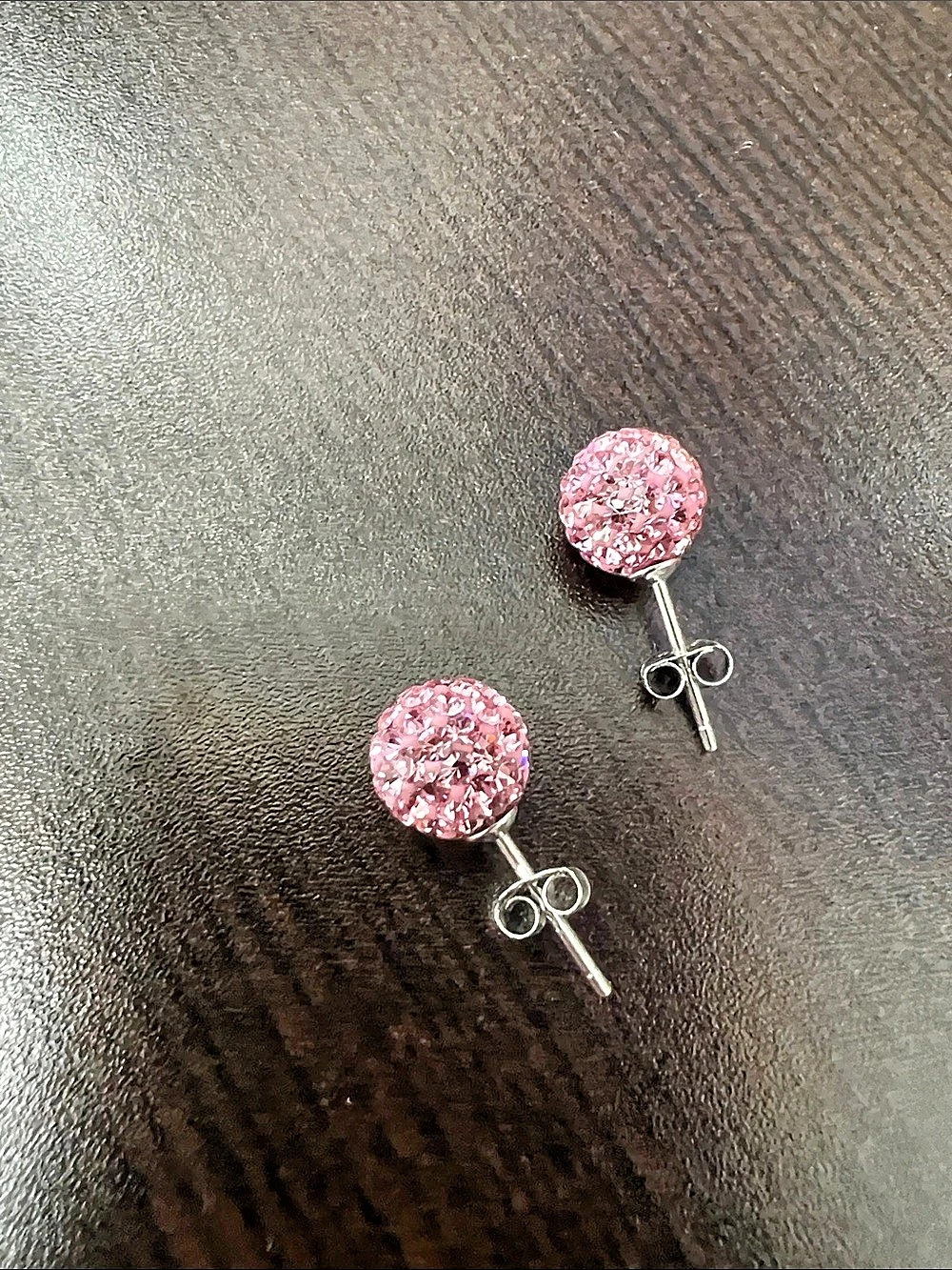 925 silver Pink Swarovski Crystal Stud Earrings NWT